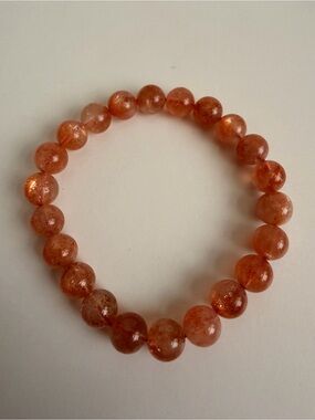 Natural Sunstone Bracelet 10mm Gemstone Beads Stretch Crystal Bracelet